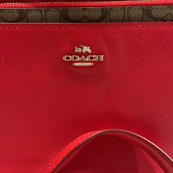 NWOT COACH red hand bag - Picture 2 of 5